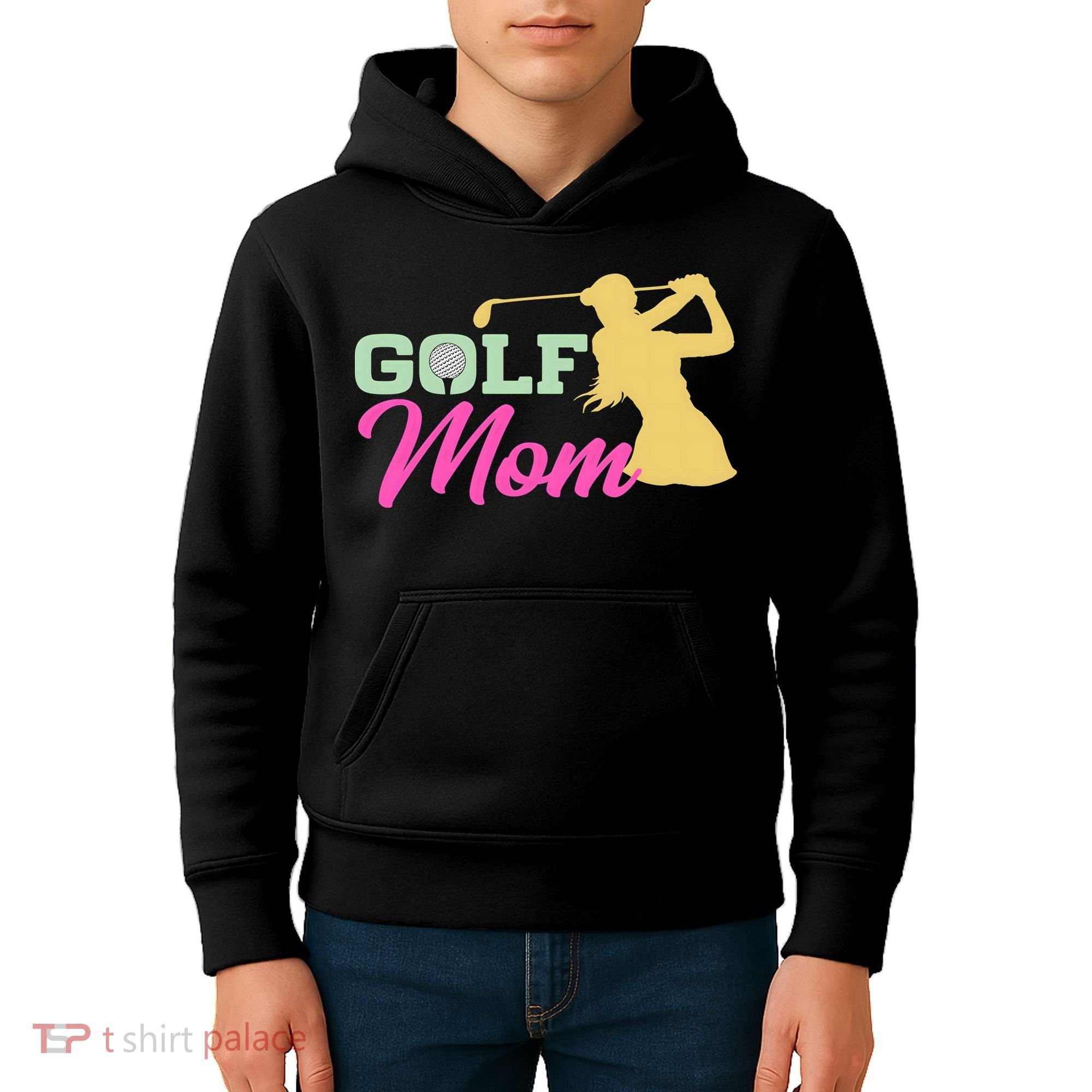 Golf Mom Plays Golf Fitted Gift For Mother's Day Kids Hoodie