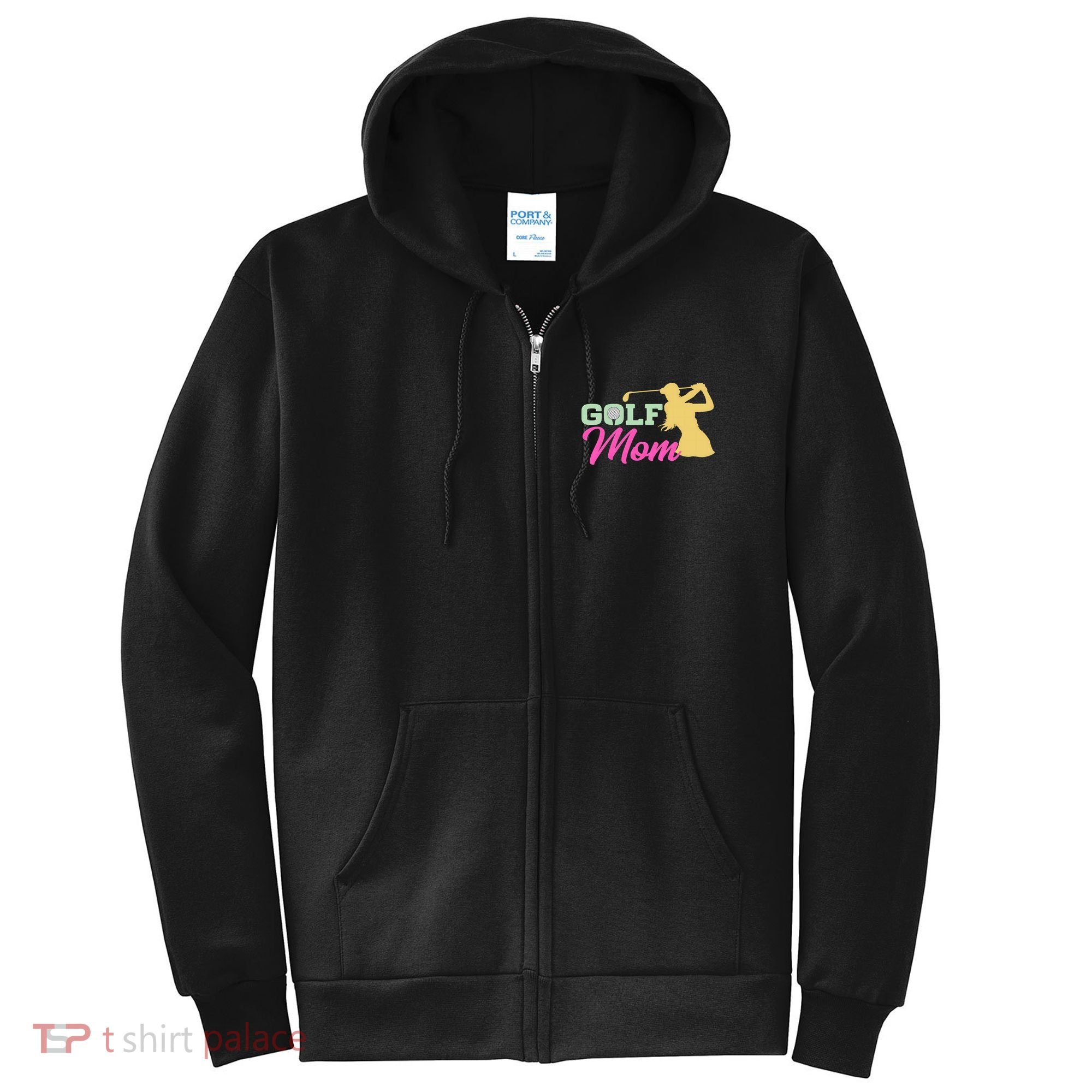 Golf Mom Plays Golf Fitted Gift For Mother's Day Full Zip Hoodie