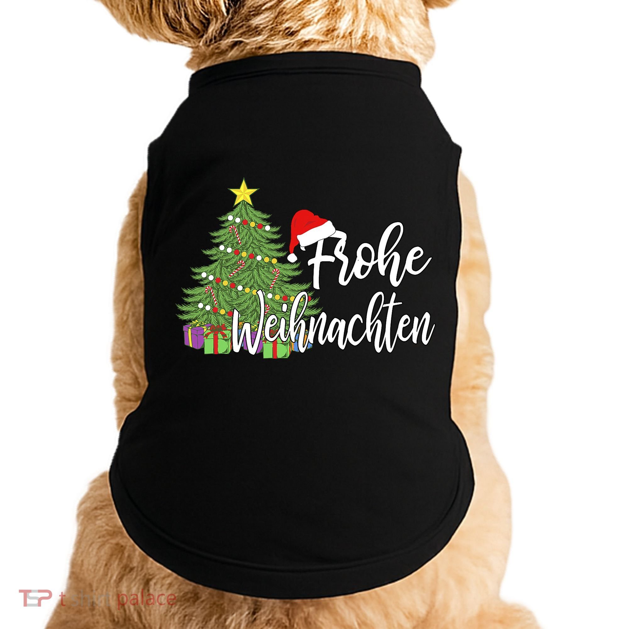 German Matching Present Merry Christmas Frohe Weihnachten Doggie Tank
