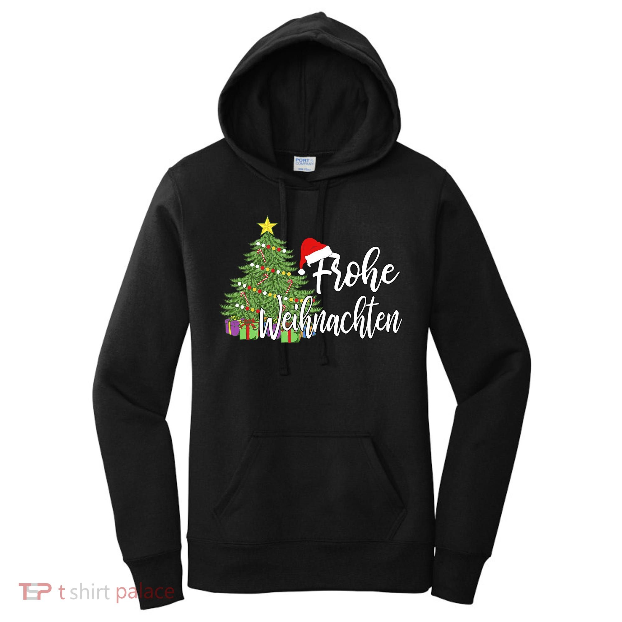 German Matching Present Merry Christmas Frohe Weihnachten Women's Hoodie
