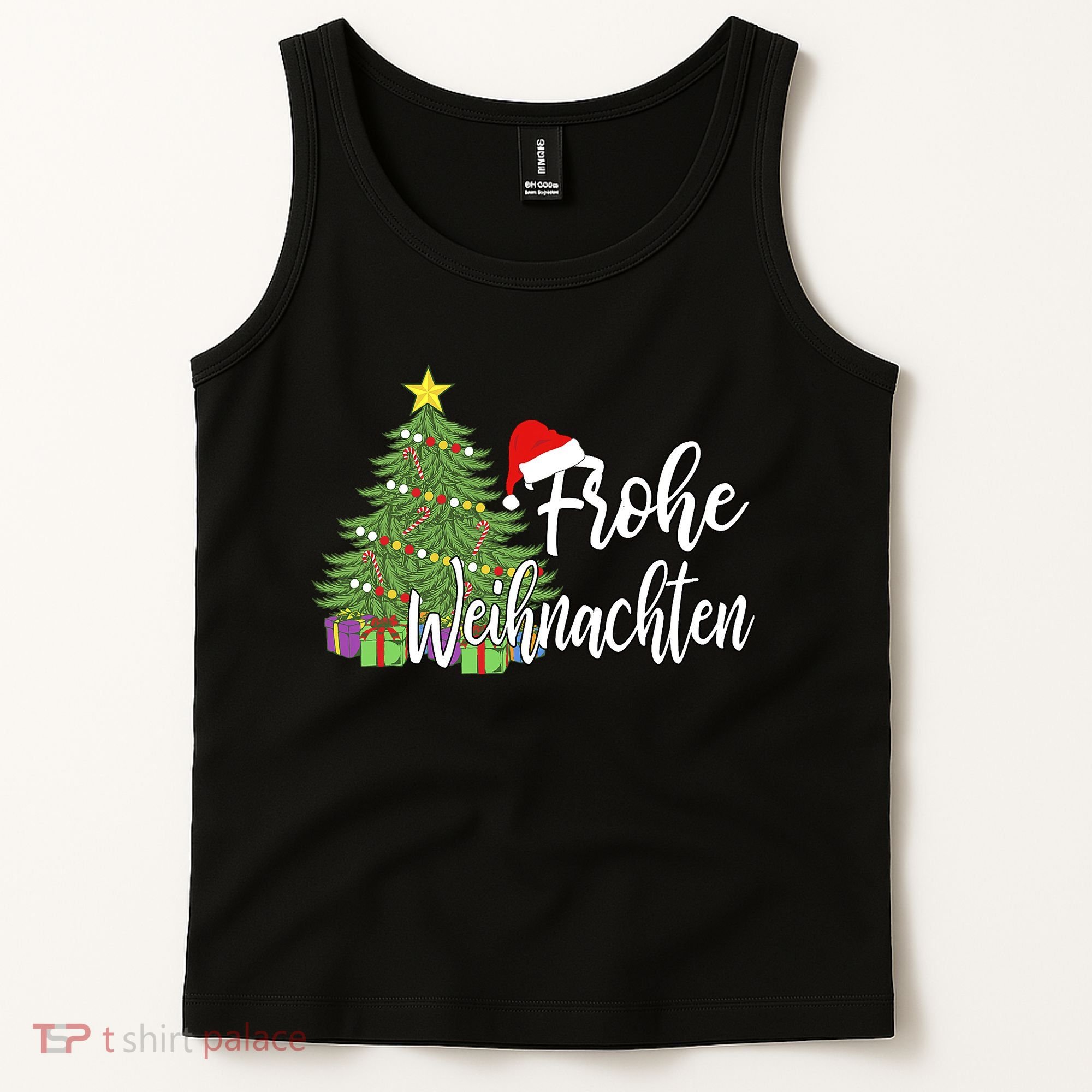 German Matching Present Merry Christmas Frohe Weihnachten Tank Top