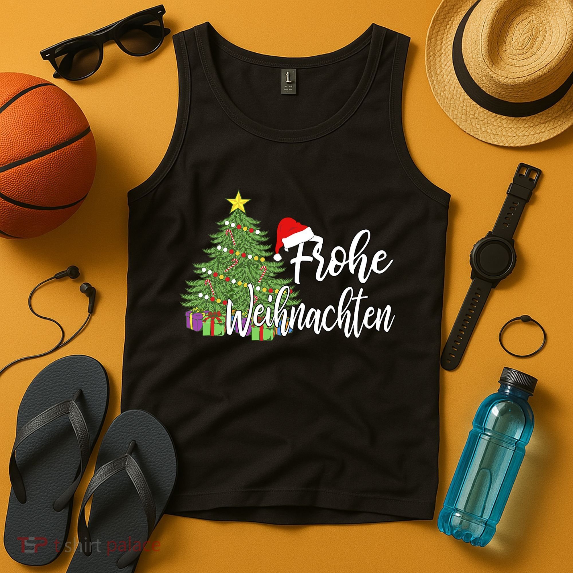 German Matching Present Merry Christmas Frohe Weihnachten Tank Top
