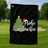 German Matching Present Merry Christmas Frohe Weihnachten Golf Towel thumb 1