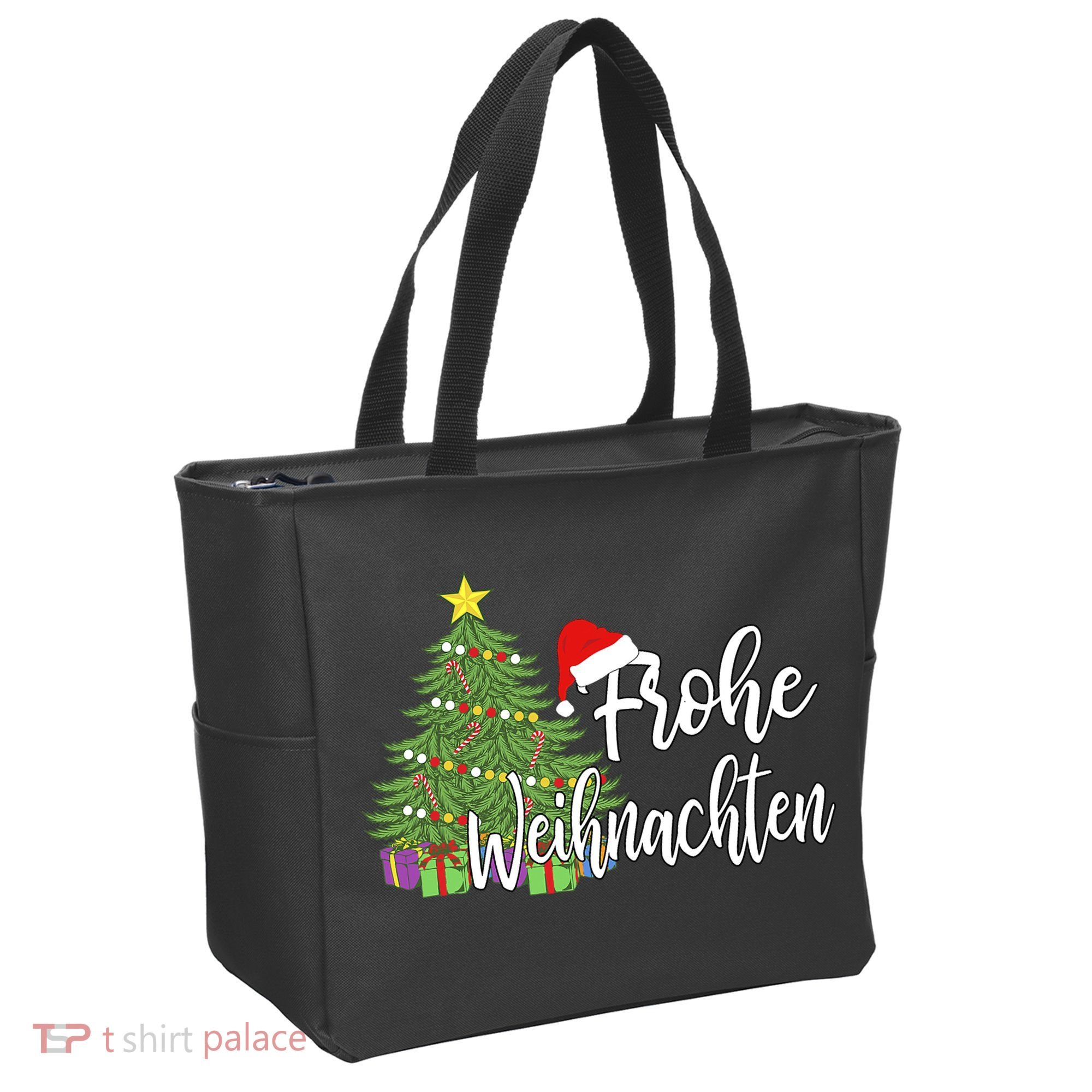 German Matching Present Merry Christmas Frohe Weihnachten Tote Bag