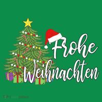German Matching Present Merry Christmas Frohe Weihnachten Long Sleeve Shirt thumb 2