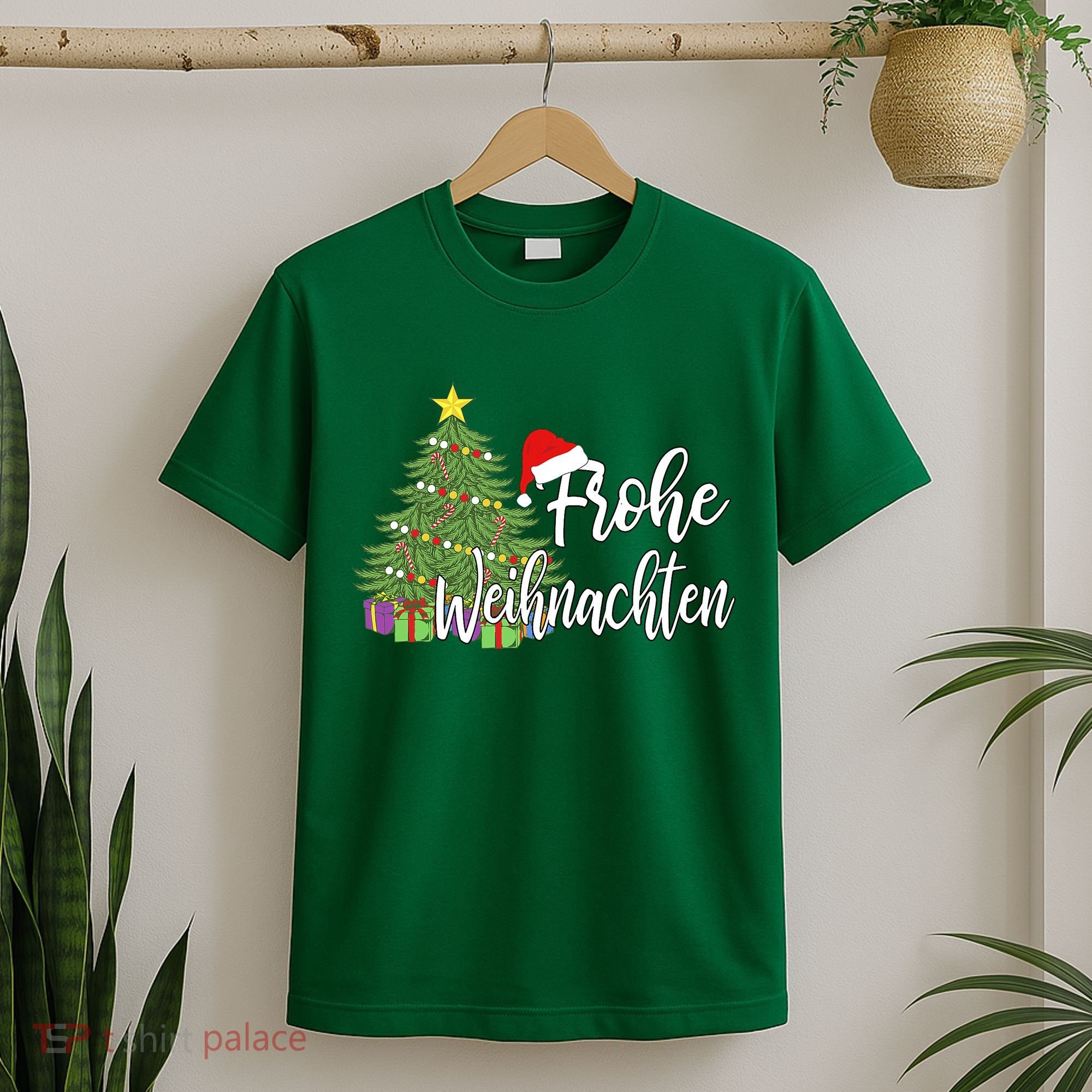 German Matching Present Merry Christmas Frohe Weihnachten T-Shirt