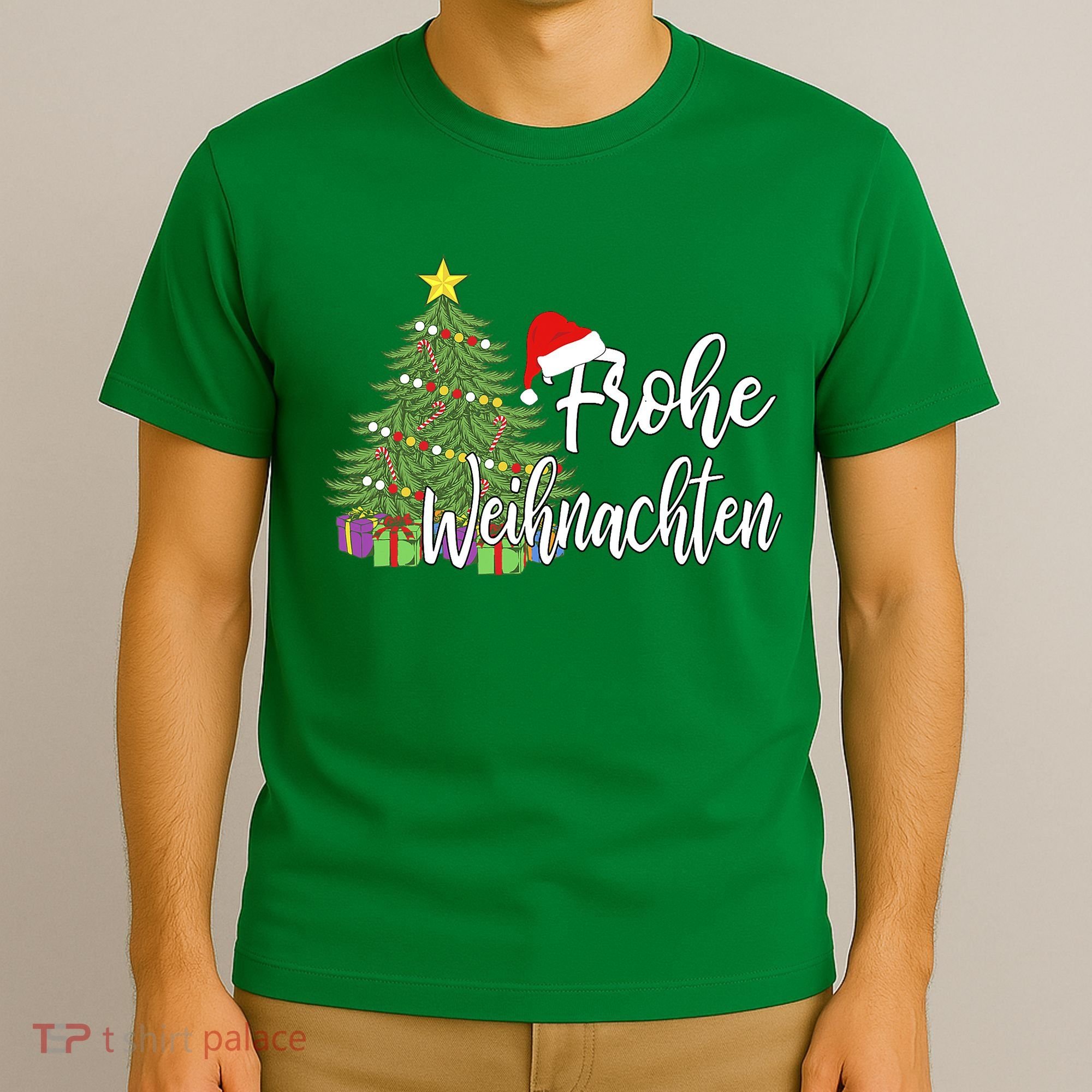 German Matching Present Merry Christmas Frohe Weihnachten T-Shirt