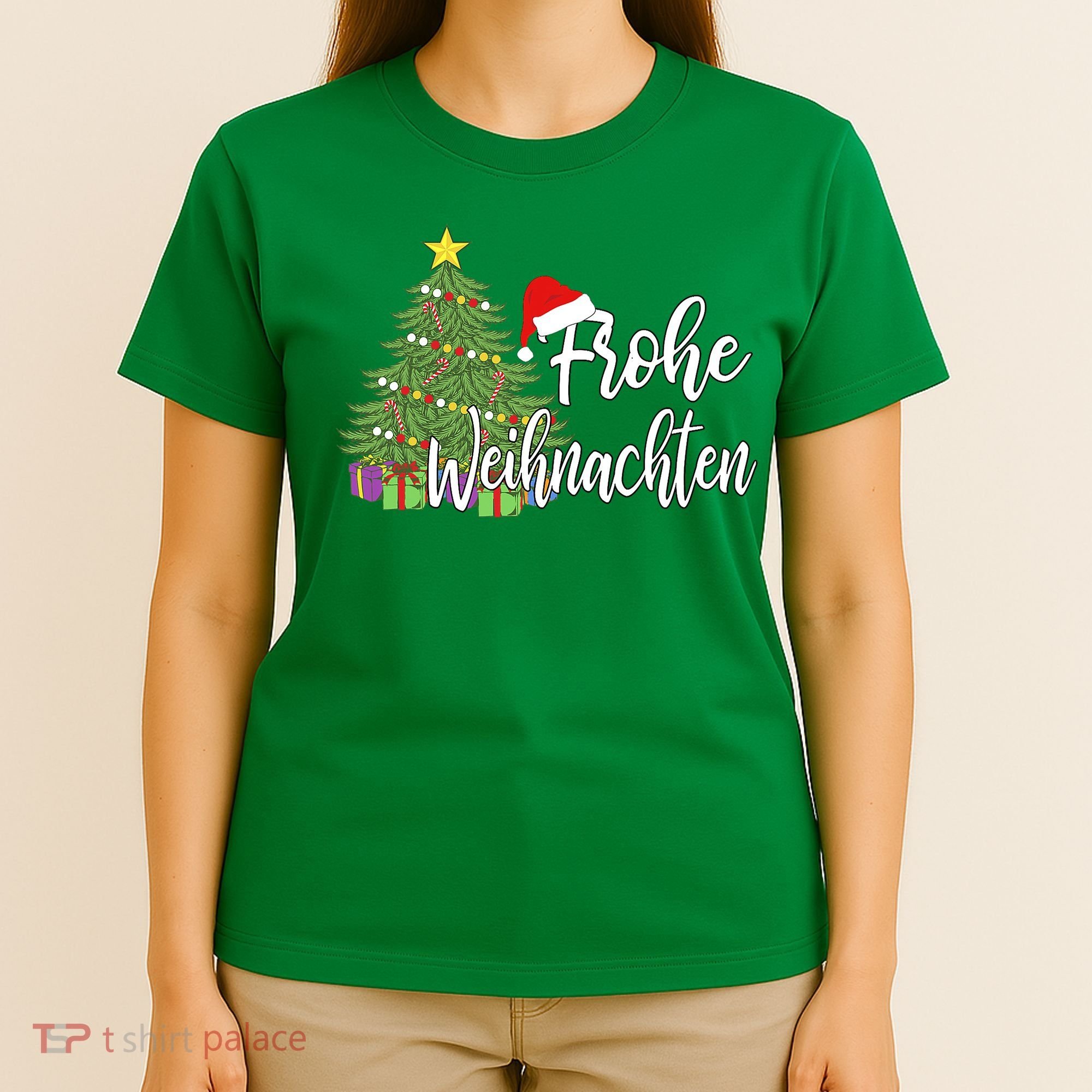 German Matching Present Merry Christmas Frohe Weihnachten T-Shirt