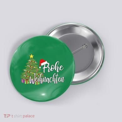 German Matching Present Merry Christmas Frohe Weihnachten Button
