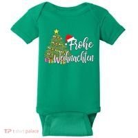 German Matching Present Merry Christmas Frohe Weihnachten Baby Bodysuit thumb 0