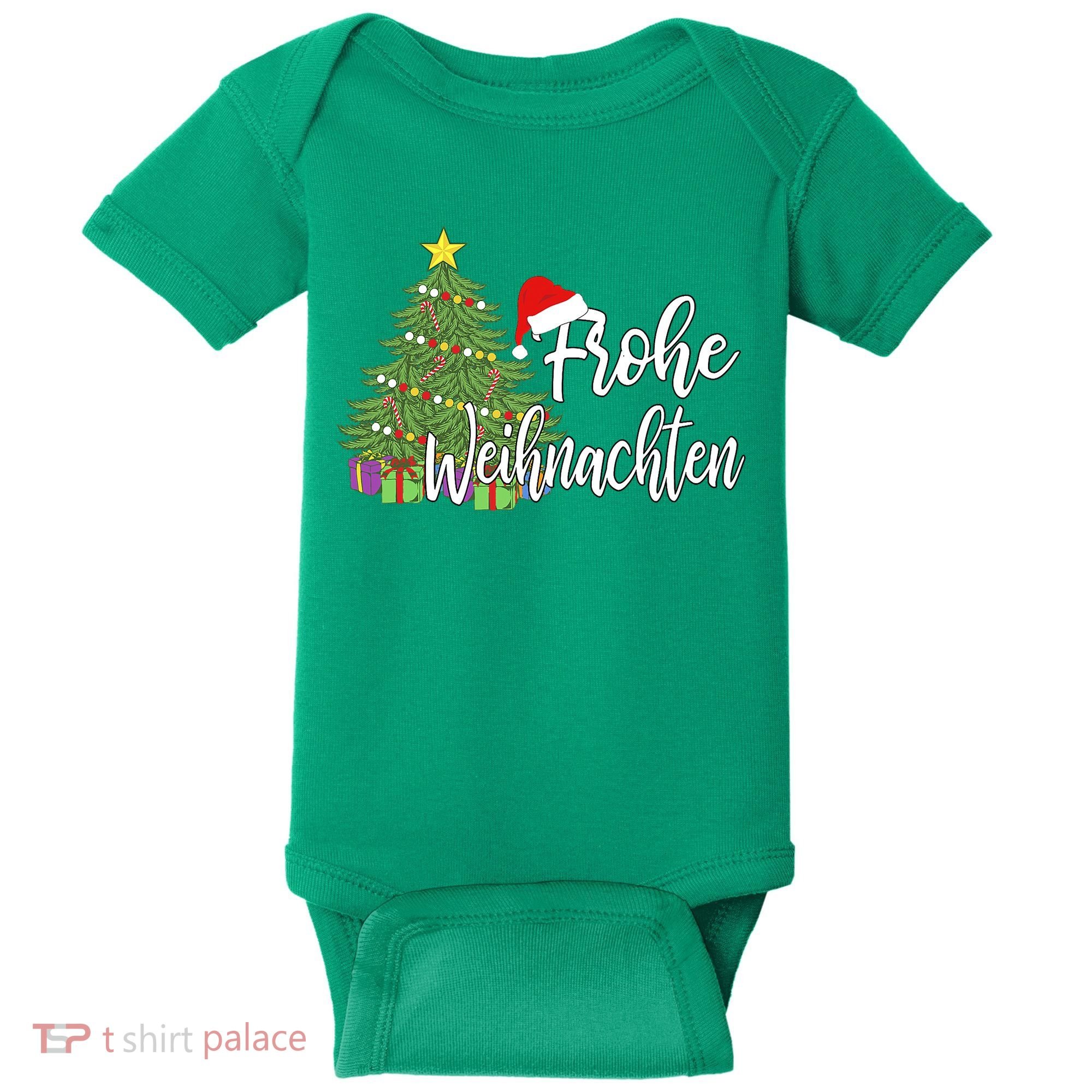 German Matching Present Merry Christmas Frohe Weihnachten Baby Bodysuit