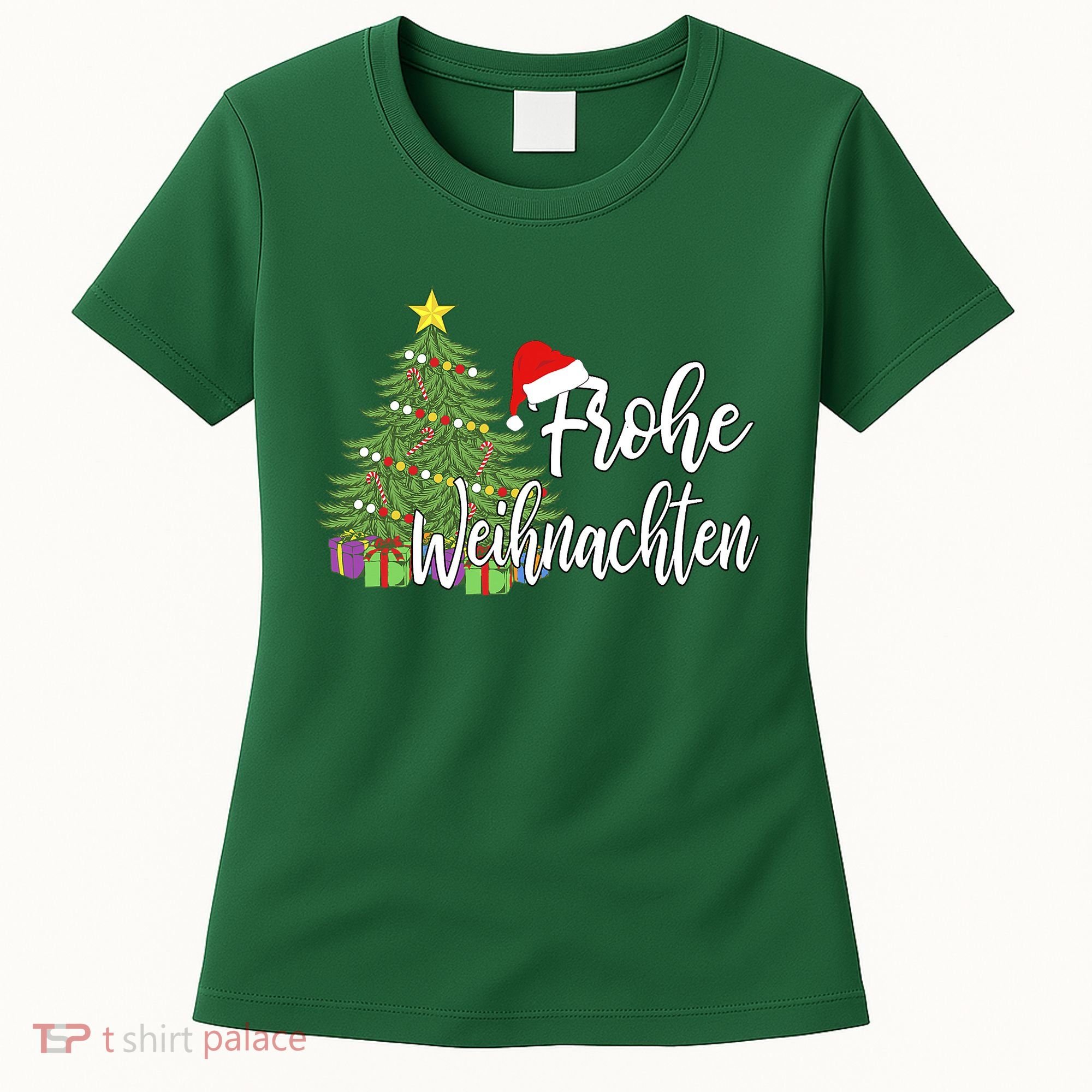 German Matching Present Merry Christmas Frohe Weihnachten Women's T-Shirt