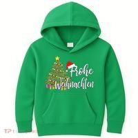 German Matching Present Merry Christmas Frohe Weihnachten Kids Hoodie thumb 0