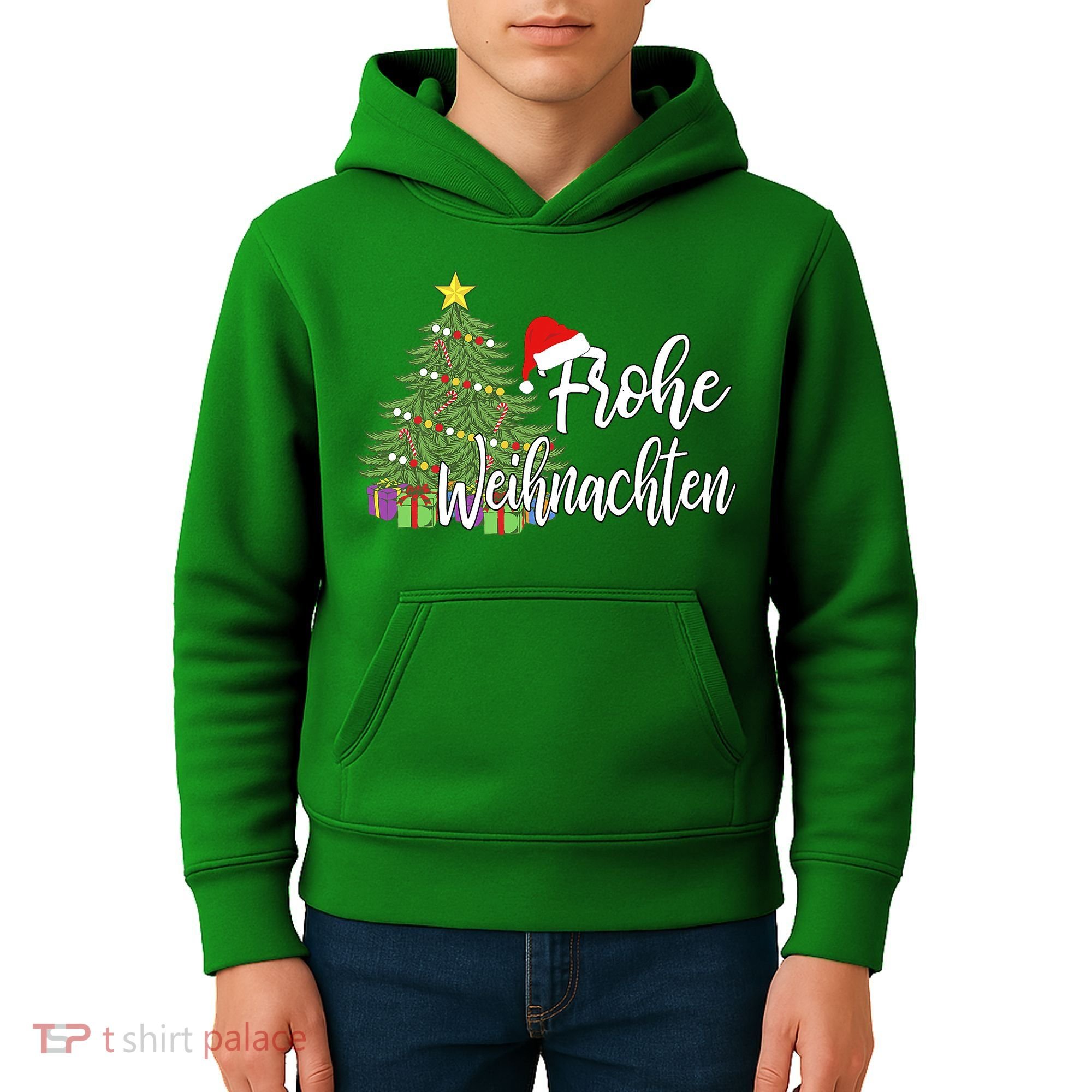 German Matching Present Merry Christmas Frohe Weihnachten Kids Hoodie