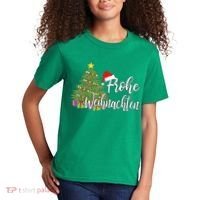 German Matching Present Merry Christmas Frohe Weihnachten Kids T-Shirt thumb 2