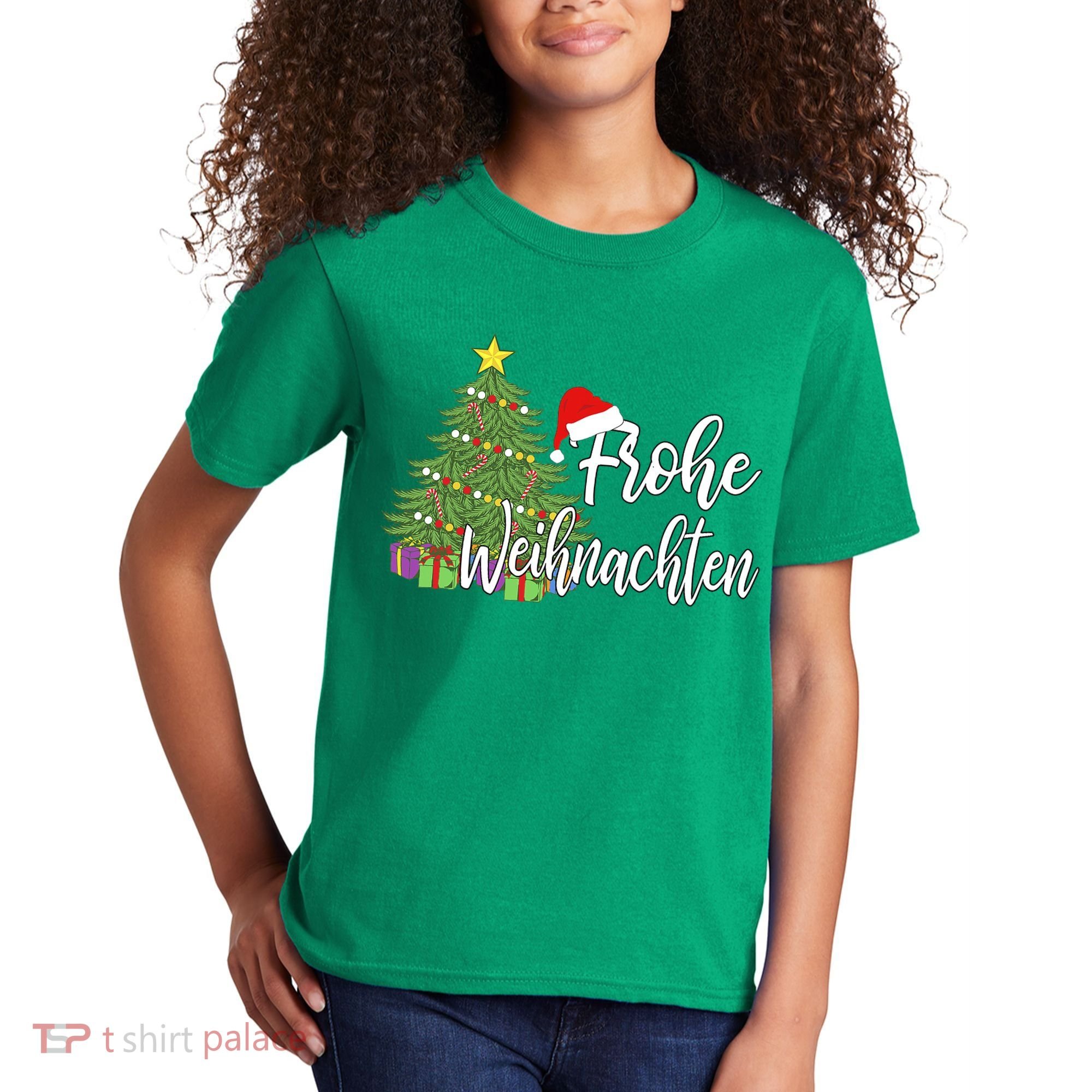 German Matching Present Merry Christmas Frohe Weihnachten Kids T-Shirt