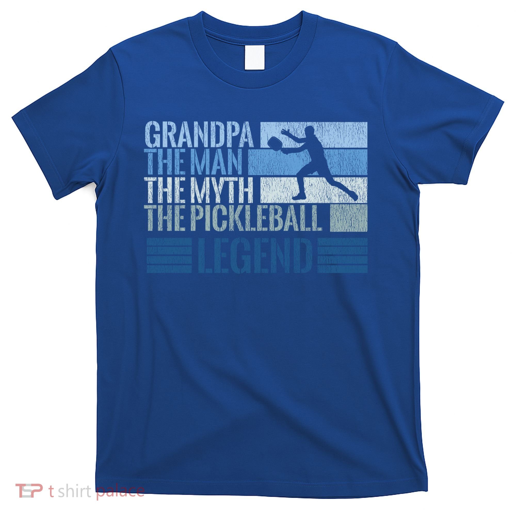 Grandpa Myth Pickleball Legend Vintage Blue Graphic Funny Gift T-Shirt