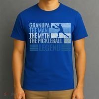 Grandpa Myth Pickleball Legend Vintage Blue Graphic Funny Gift T-Shirt thumb 3