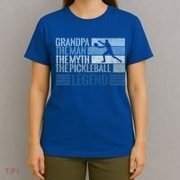 Grandpa Myth Pickleball Legend Vintage Blue Graphic Funny Gift T-Shirt thumb 4