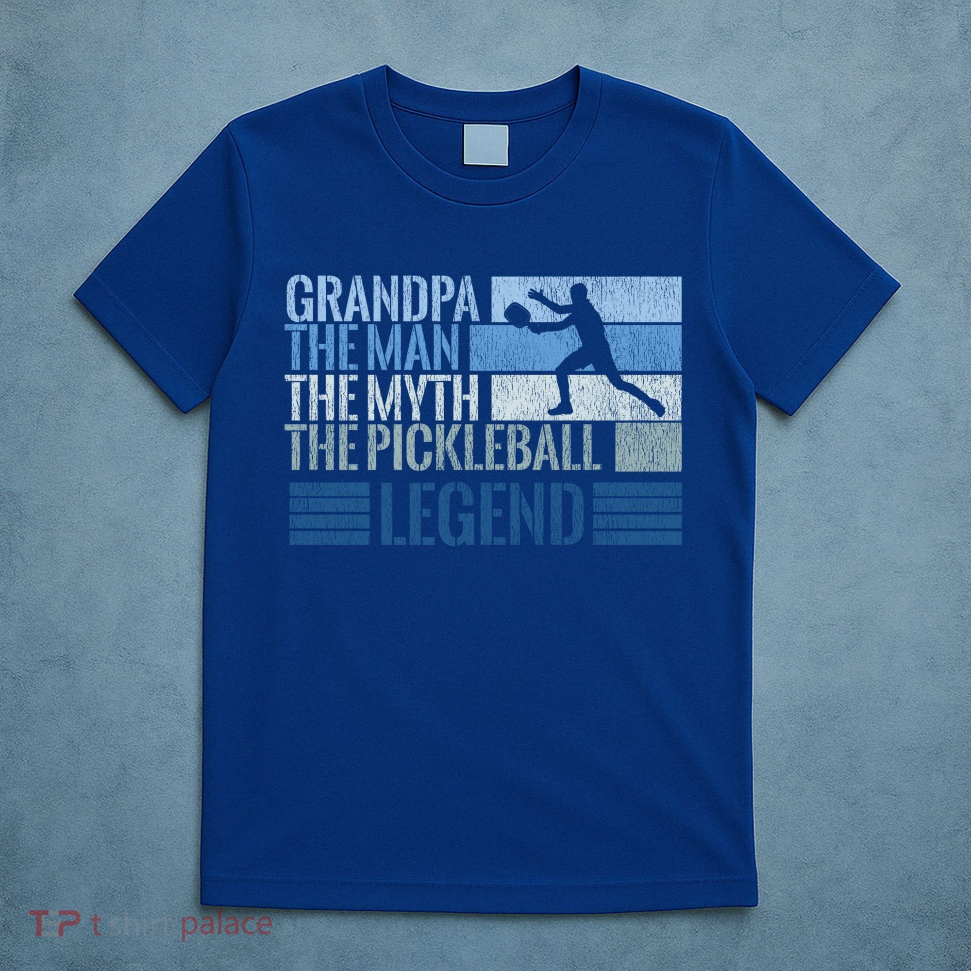 Grandpa Myth Pickleball Legend Vintage Blue Graphic Funny Gift T-Shirt