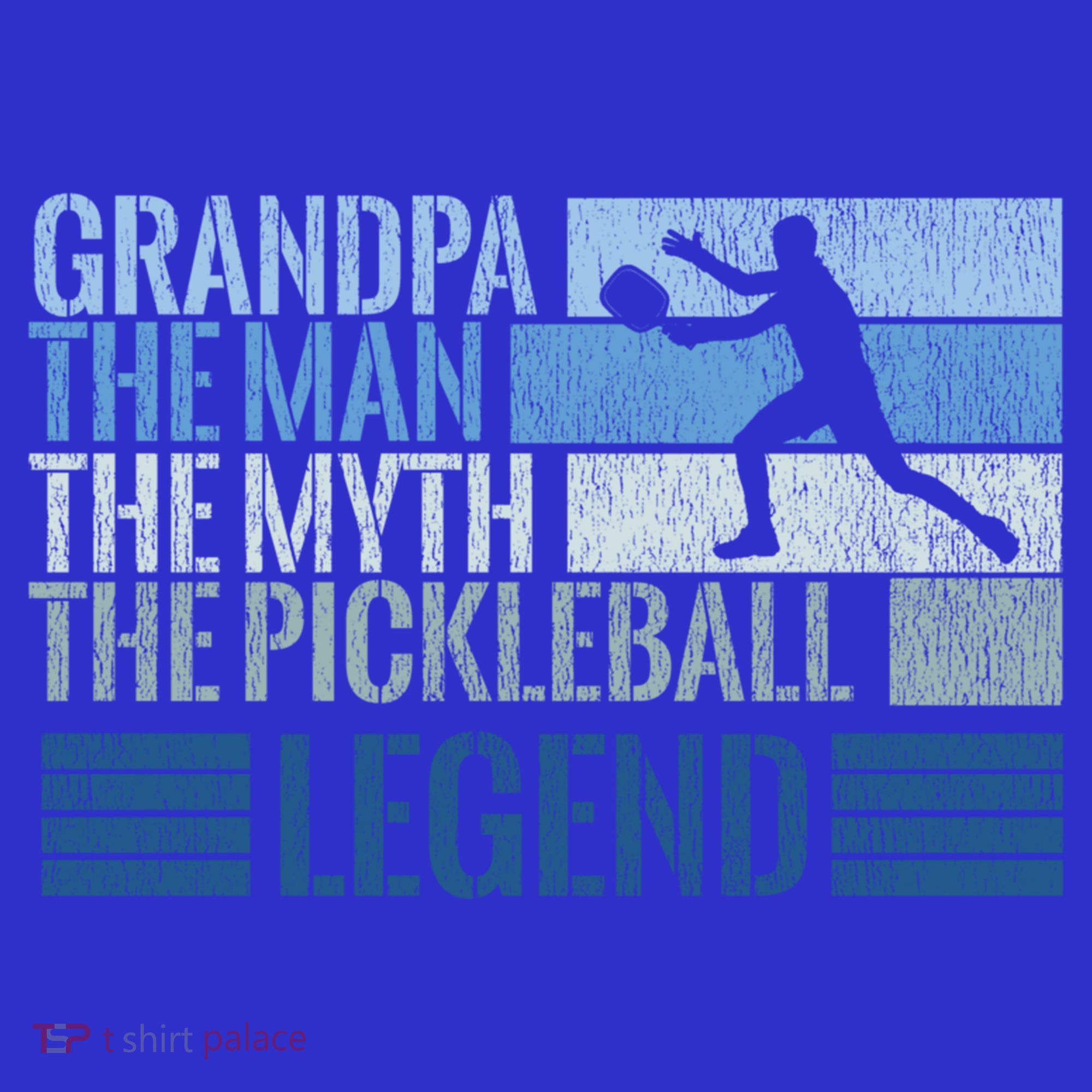 Grandpa Myth Pickleball Legend Vintage Blue Graphic Funny Gift T-Shirt