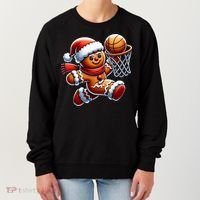 Gingerbread Man Playing Basketball Christmas Xmas Women's Sweatshirt thumb 0