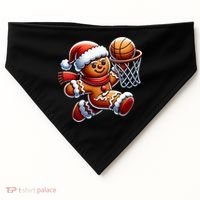 Gingerbread Man Playing Basketball Christmas Xmas USA-Made Doggie Bandana thumb 0