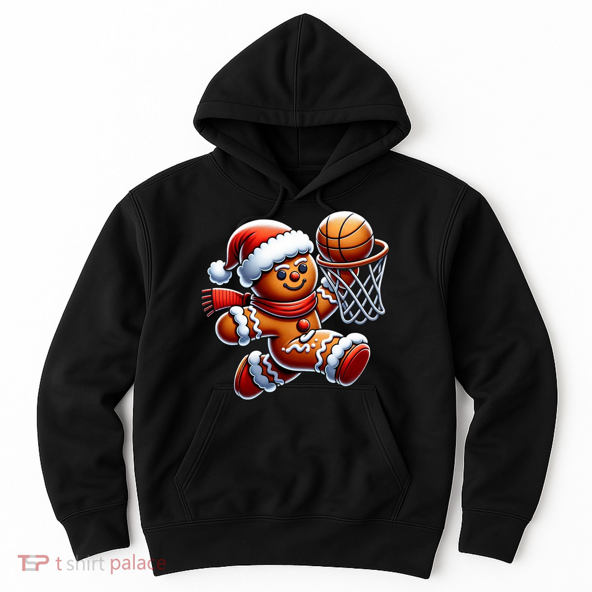 Gingerbread Man Playing Basketball Christmas Xmas Hoodie