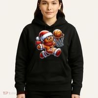 Gingerbread Man Playing Basketball Christmas Xmas Hoodie thumb 5
