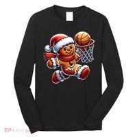 Gingerbread Man Playing Basketball Christmas Xmas Long Sleeve Shirt thumb 0