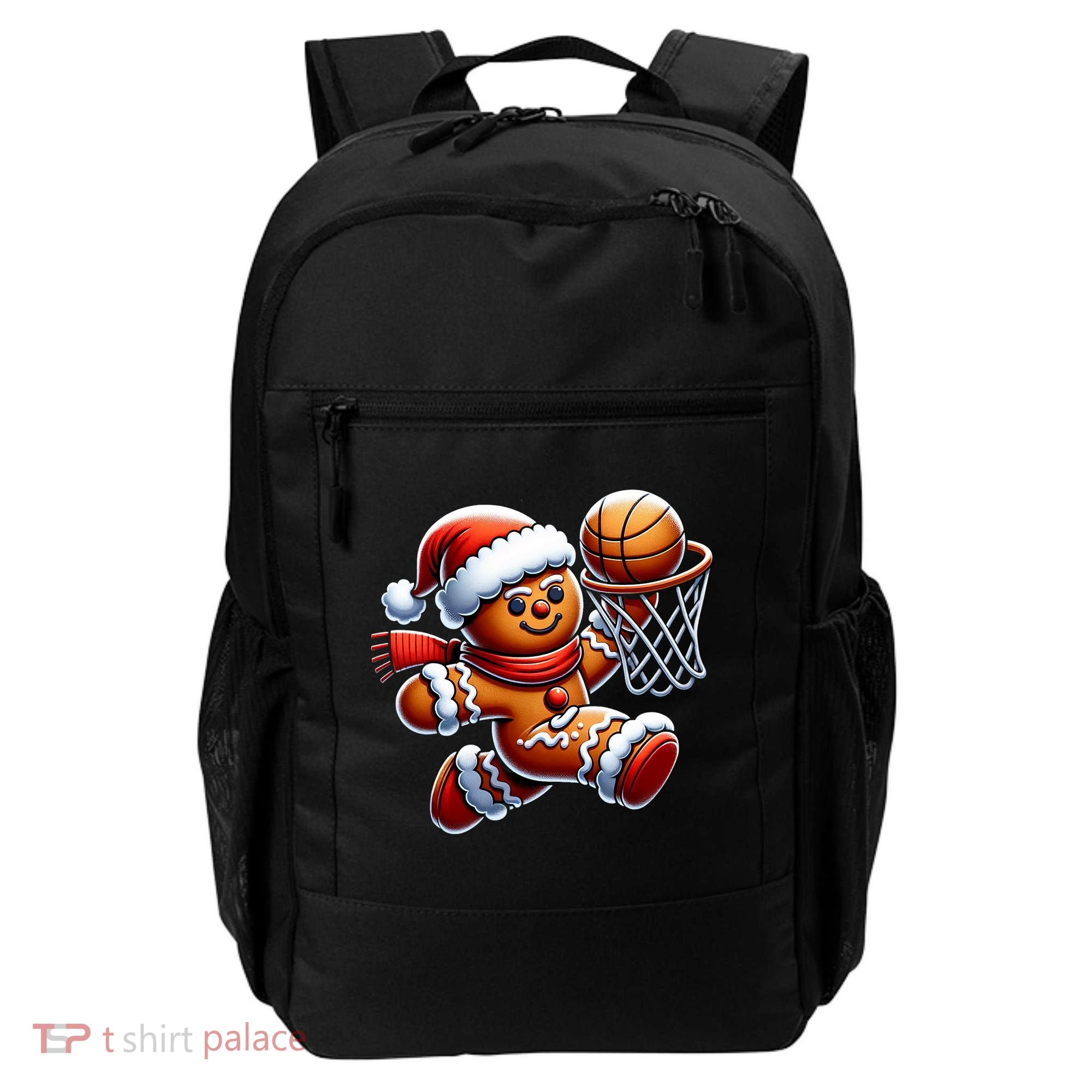 Gingerbread Man Playing Basketball Christmas Xmas Backpack