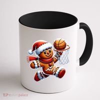 Gingerbread Man Playing Basketball Christmas Xmas Coffee Mug thumb 1