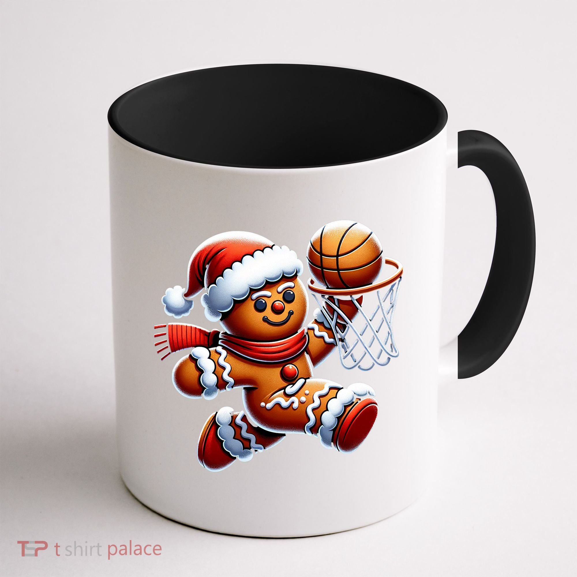 Gingerbread Man Playing Basketball Christmas Xmas Coffee Mug