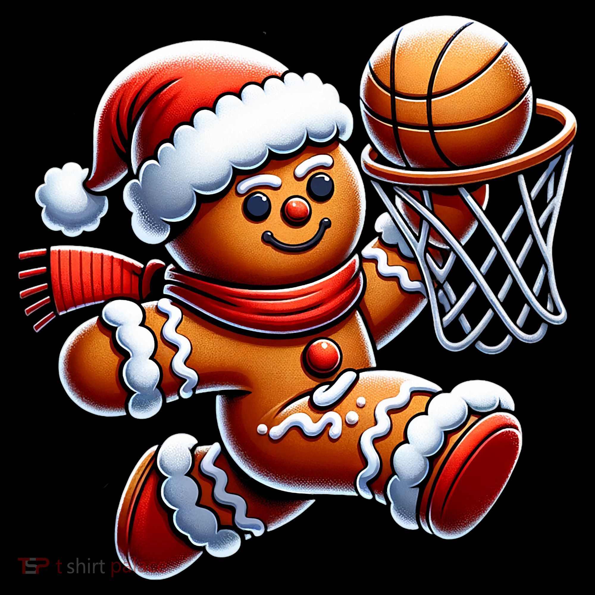 Gingerbread Man Playing Basketball Christmas Xmas Women's Hoodie