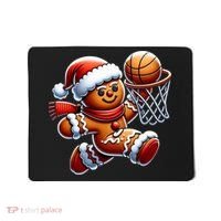 Gingerbread Man Playing Basketball Christmas Xmas Mousepad thumb 0