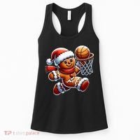Gingerbread Man Playing Basketball Christmas Xmas Women's Tank Top thumb 0