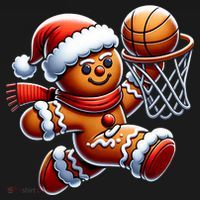Gingerbread Man Playing Basketball Christmas Xmas Women's Tank Top thumb 5