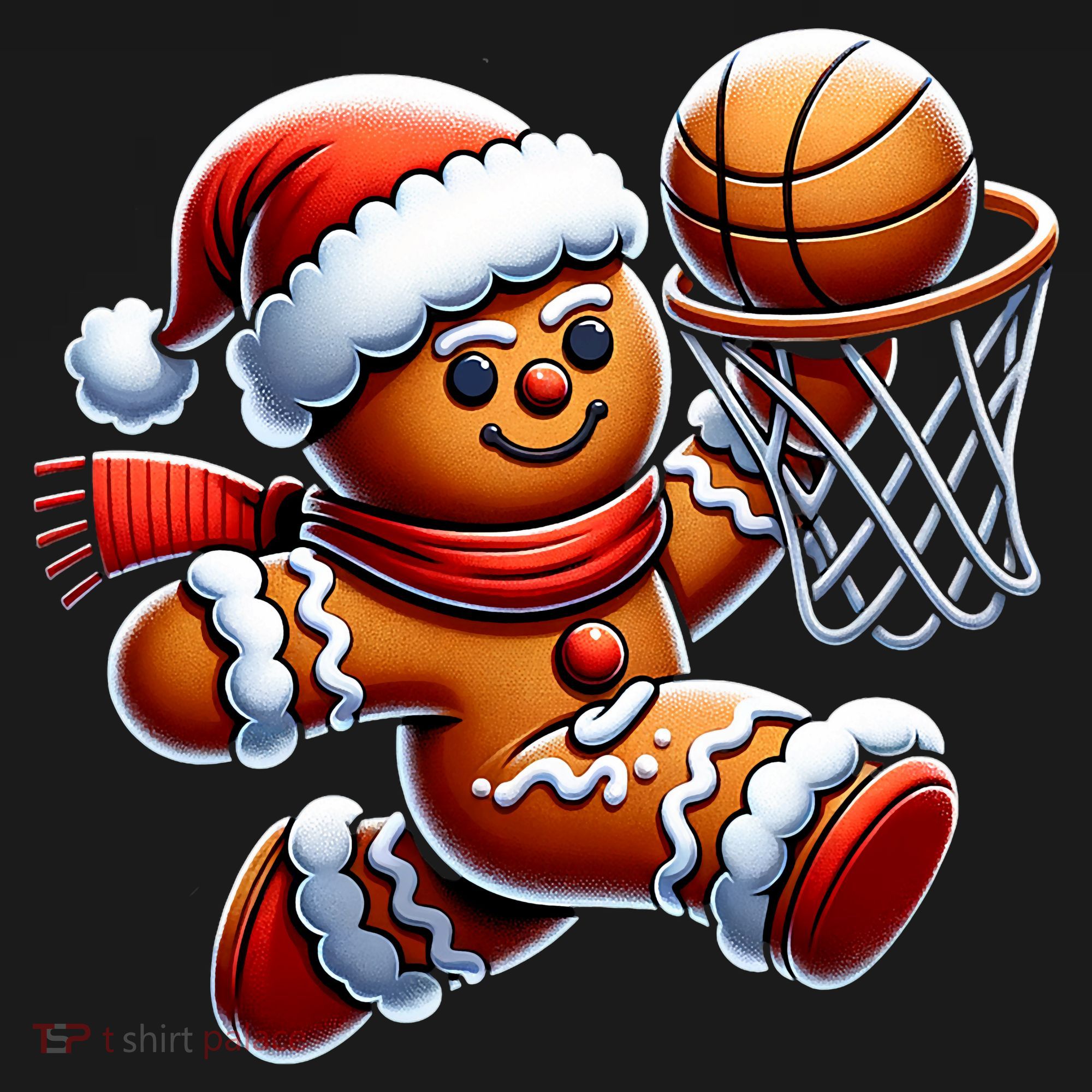 Gingerbread Man Playing Basketball Christmas Xmas Women's Tank Top