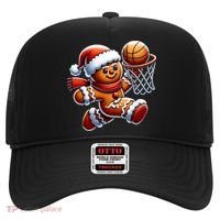 Gingerbread Man Playing Basketball Christmas Xmas Hat thumb 0