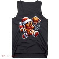 Gingerbread Man Playing Basketball Christmas Xmas Tank Top thumb 0