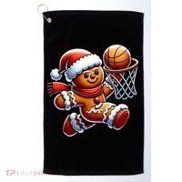 Gingerbread Man Playing Basketball Christmas Xmas Golf Towel thumb 0