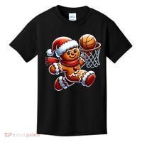 Gingerbread Man Playing Basketball Christmas Xmas Kids T-Shirt thumb 0