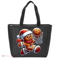 Gingerbread Man Playing Basketball Christmas Xmas Tote Bag thumb 0