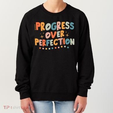 Growth Mindset Progress Over Perfection Back To School Retro Women's Sweatshirt