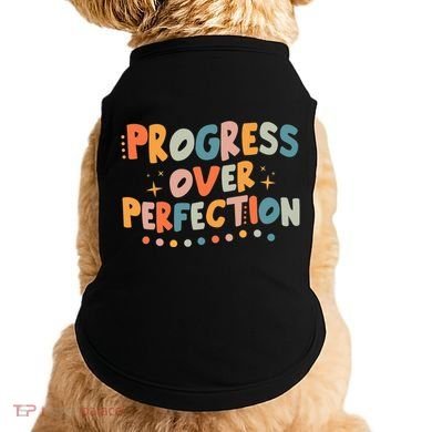 Growth Mindset Progress Over Perfection Back To School Retro Doggie Tank