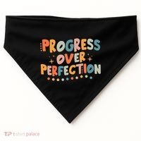 Growth Mindset Progress Over Perfection Back To School Retro USA-Made Doggie Bandana thumb 0