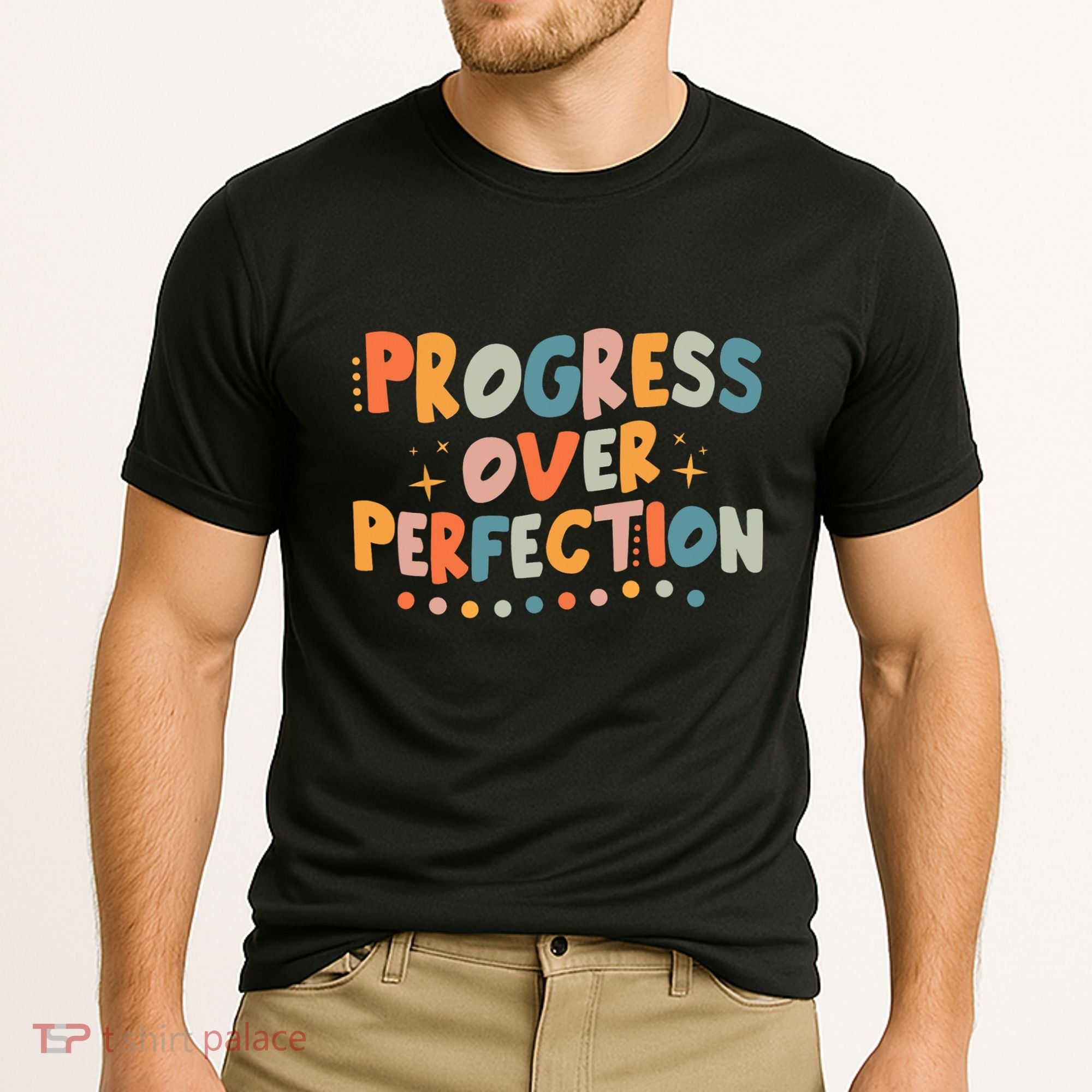 Growth Mindset Progress Over Perfection Back To School Retro Cooling Performance Crew T-Shirt