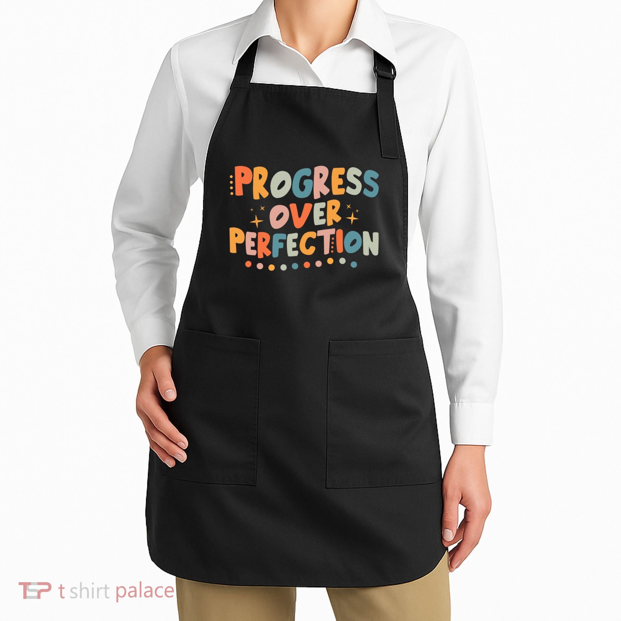 Growth Mindset Progress Over Perfection Back To School Retro Apron