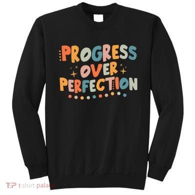 Growth Mindset Progress Over Perfection Back To School Retro Sweatshirt