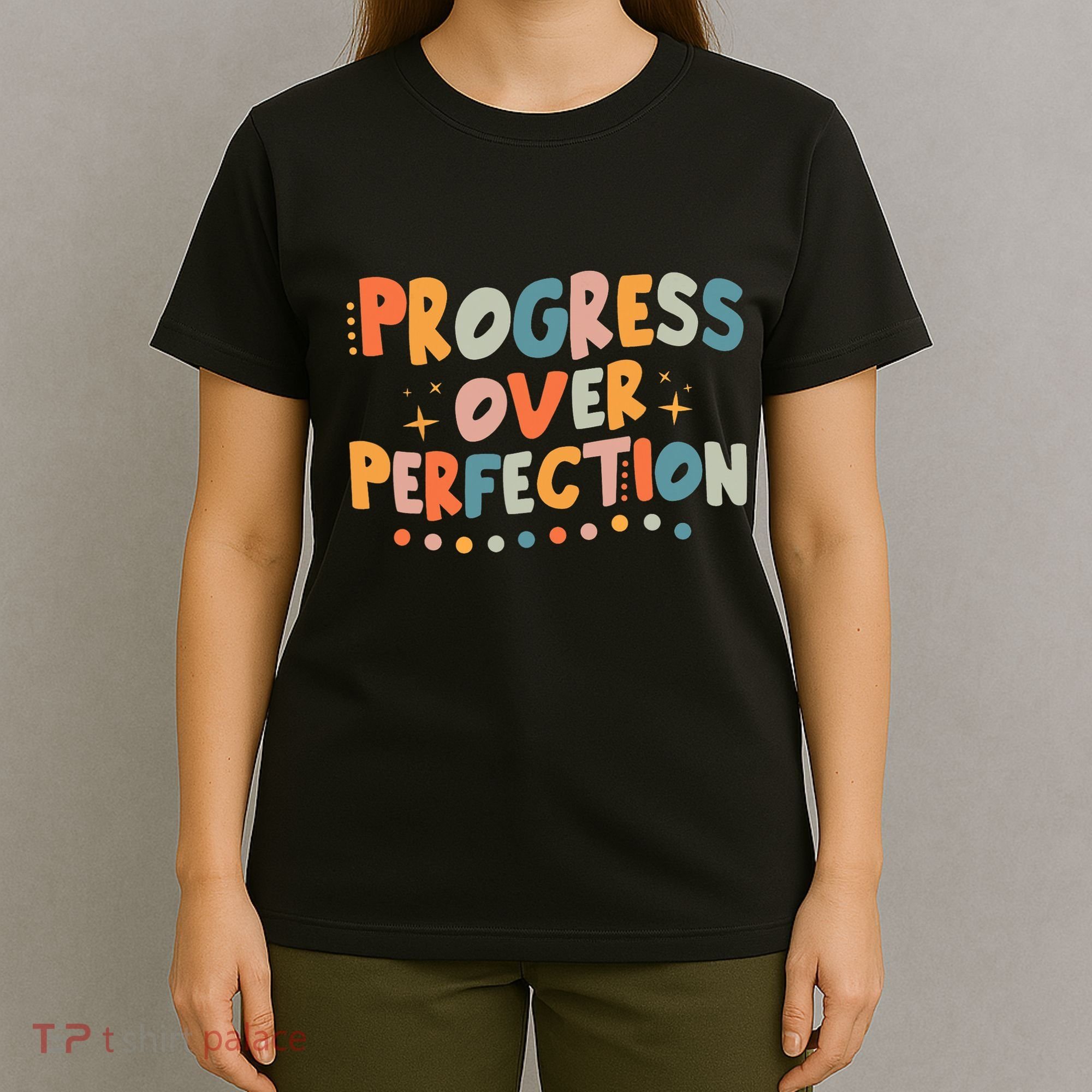 Growth Mindset Progress Over Perfection Back To School Retro T-Shirt